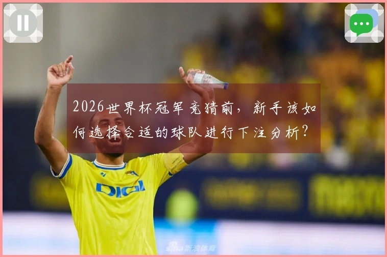 2026世界杯冠军竞猜前，新手该如何选择合适的球队进行下注分析？